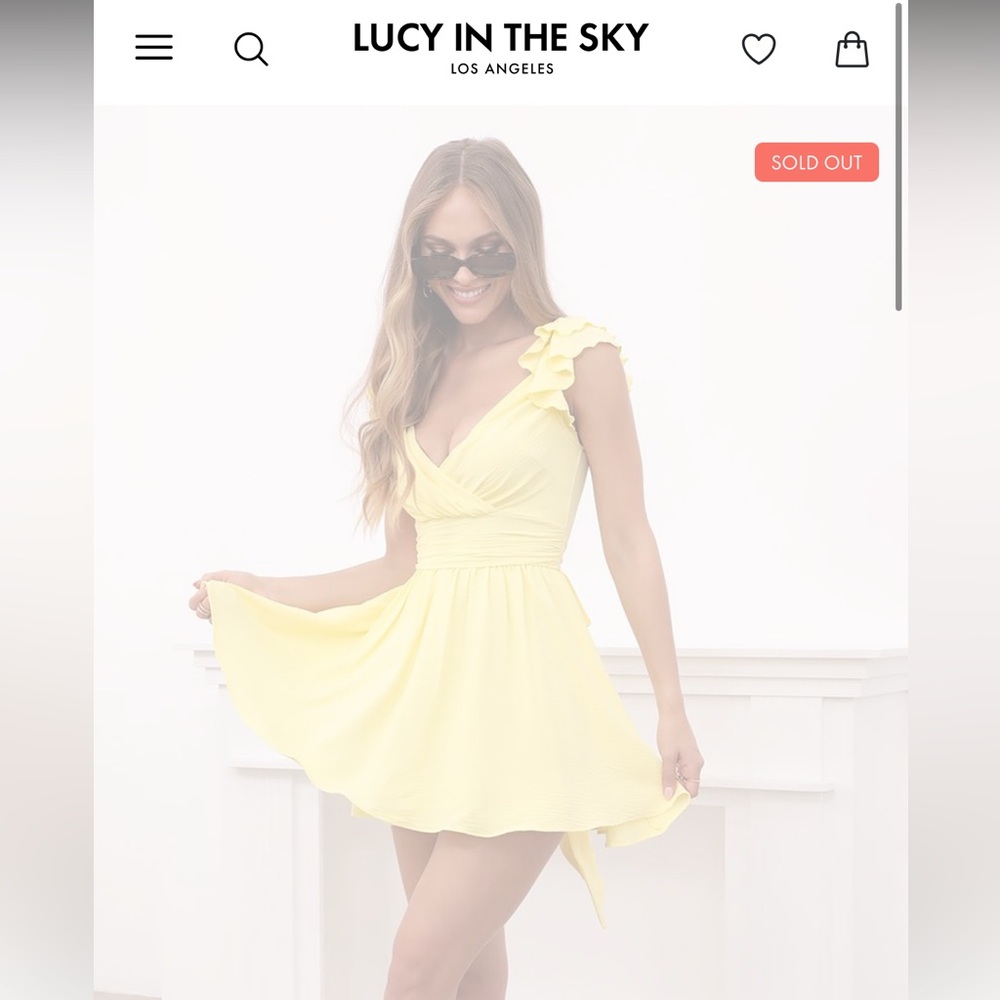 Yellow Ruffle Sleeve Dress - Picture 6 of 9